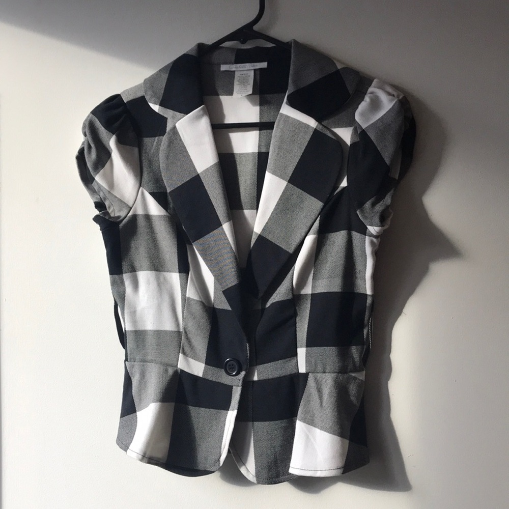 Black and White Checkered Charlotte Russe Blazer